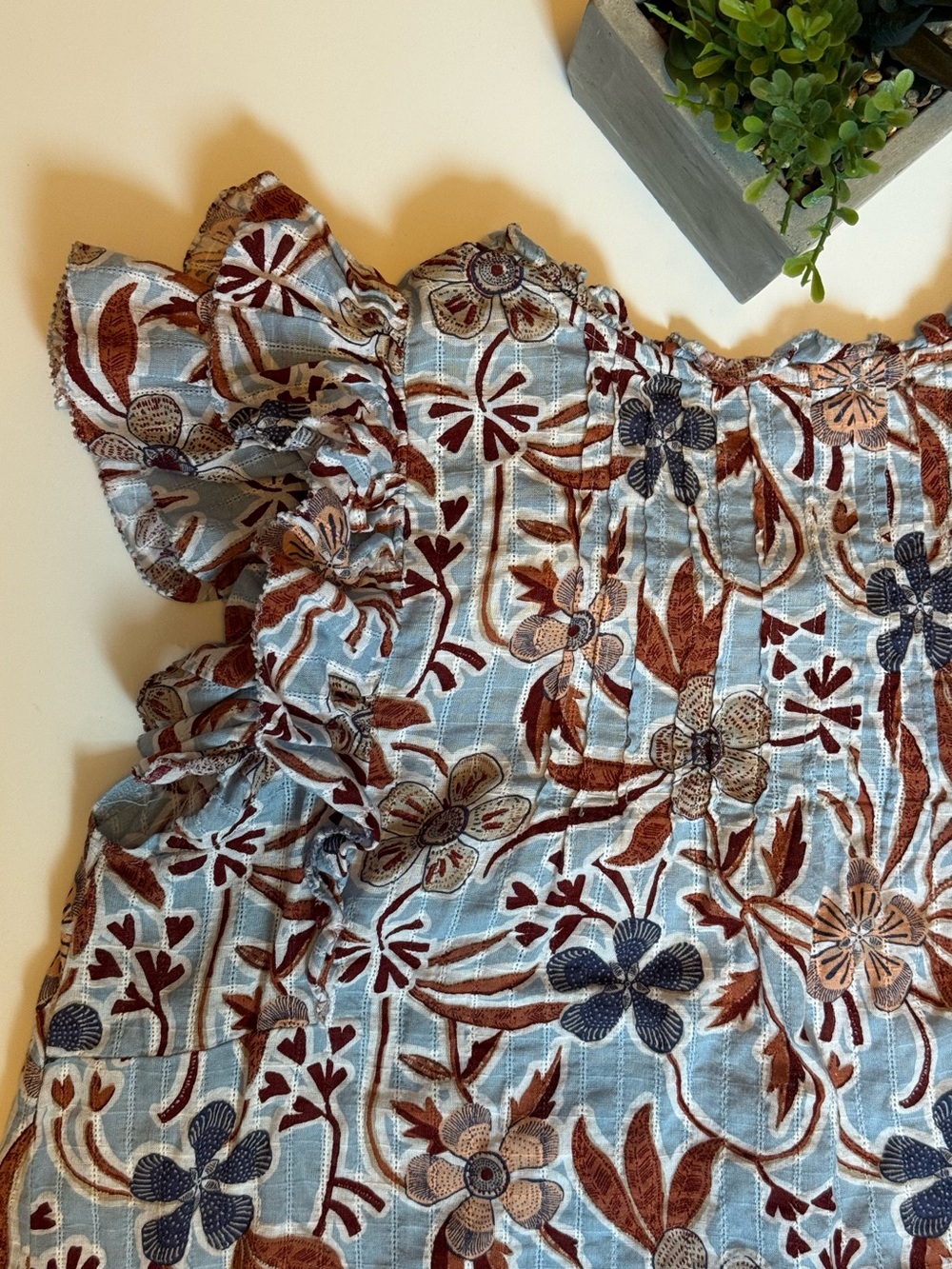 Sam Edelman Cotton Floral Ruffle Top - Picture 9 of 15